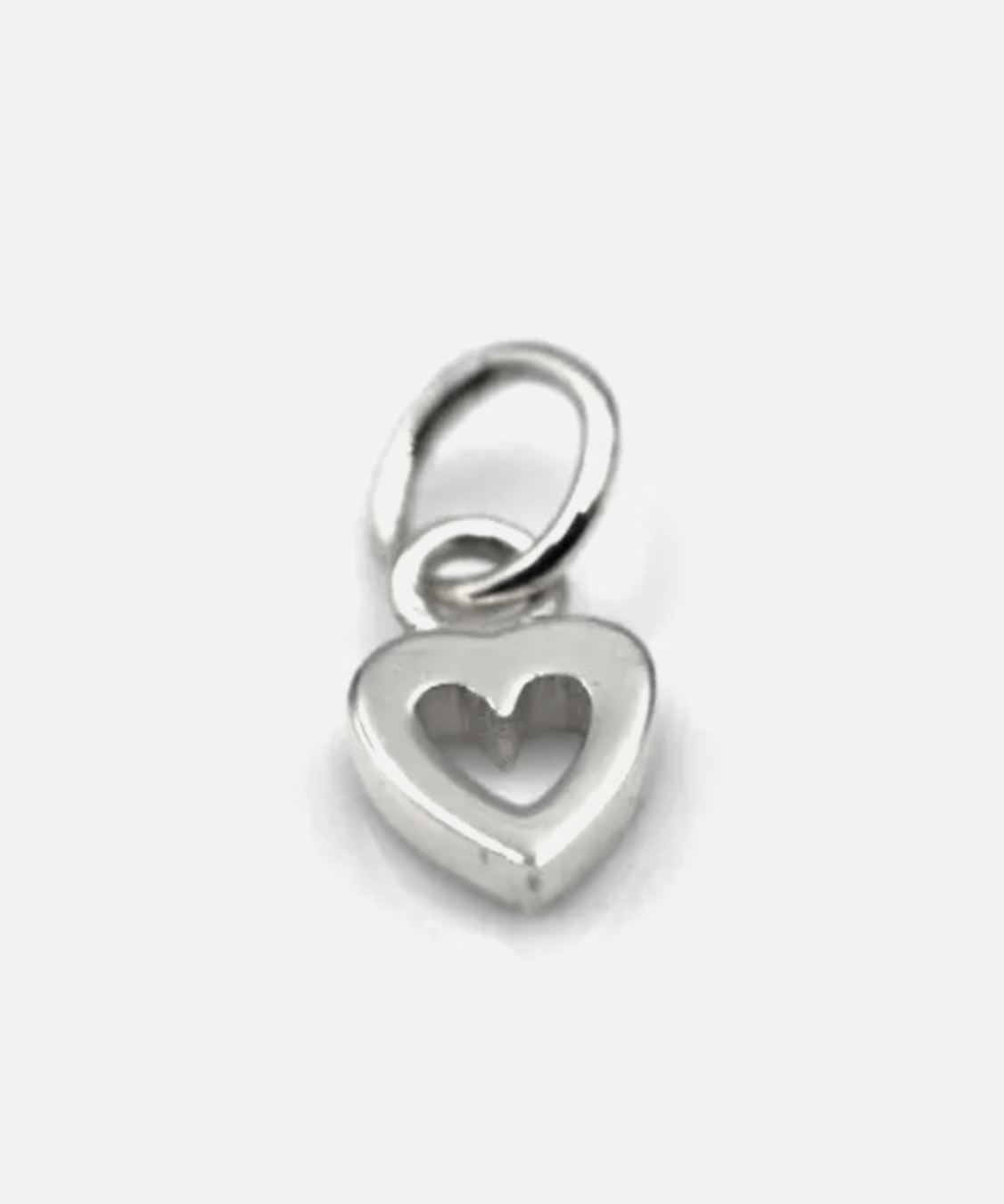 Genuine Tiny Very Small 9ct Yellow, Rose or White Gold or Sterling Silver Open Heart Charm Pendant