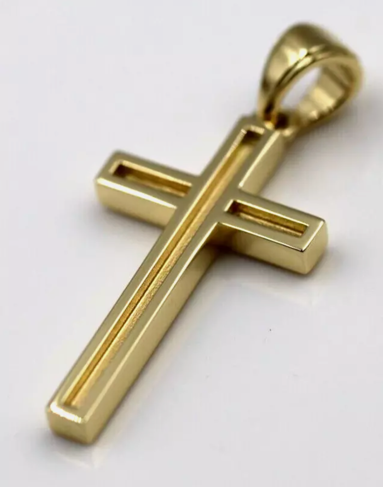Genuine Solid 18ct 18K Yellow, Rose or White Gold Cross Pendant