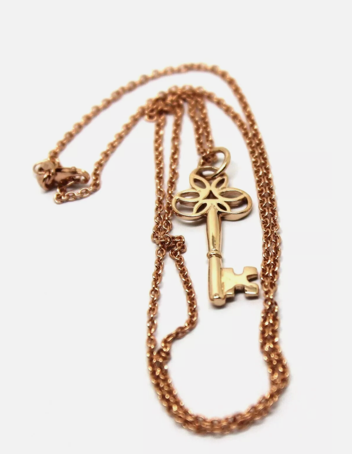 Genuine 9ct Rose Gold 375 Belcher Chain Necklace 50cm + Key Pendant 21st Of 18th