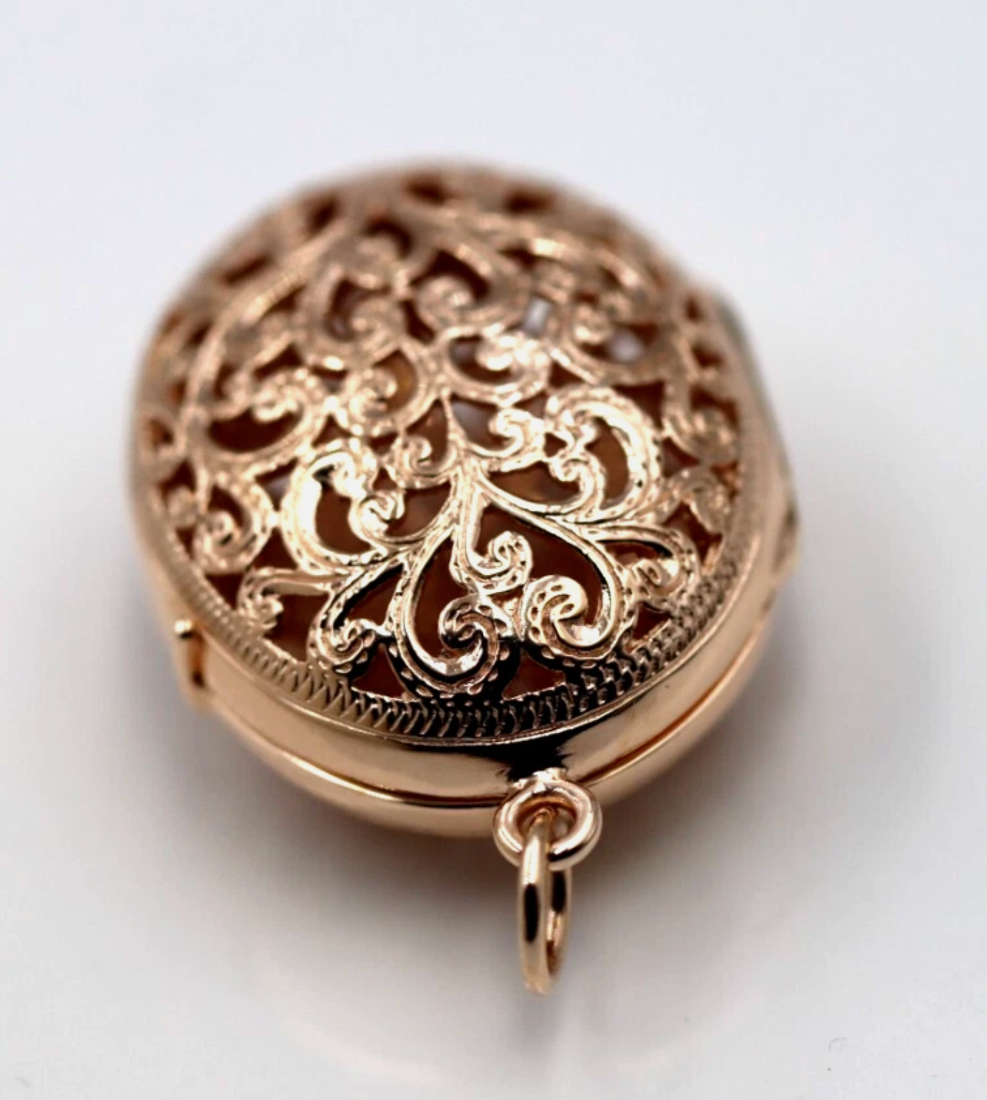 Kaedesigns Genuine 9ct 9k Solid Yellow, Rose or White Gold Filigree Oval Pendant Locket