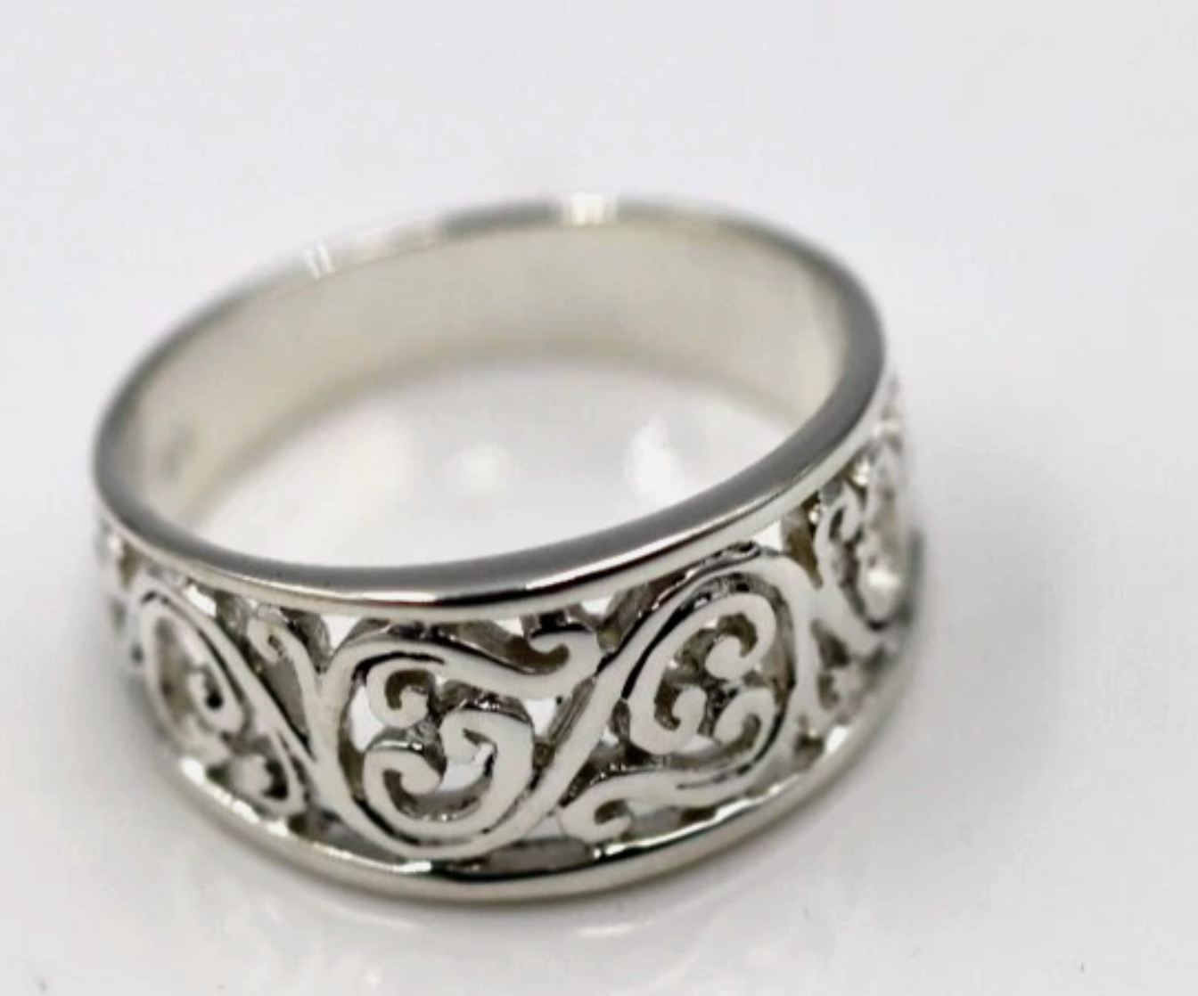 Kaedesigns, New Genuine Sterling Silver 925 Filigree Swirl Ring * Choose your size