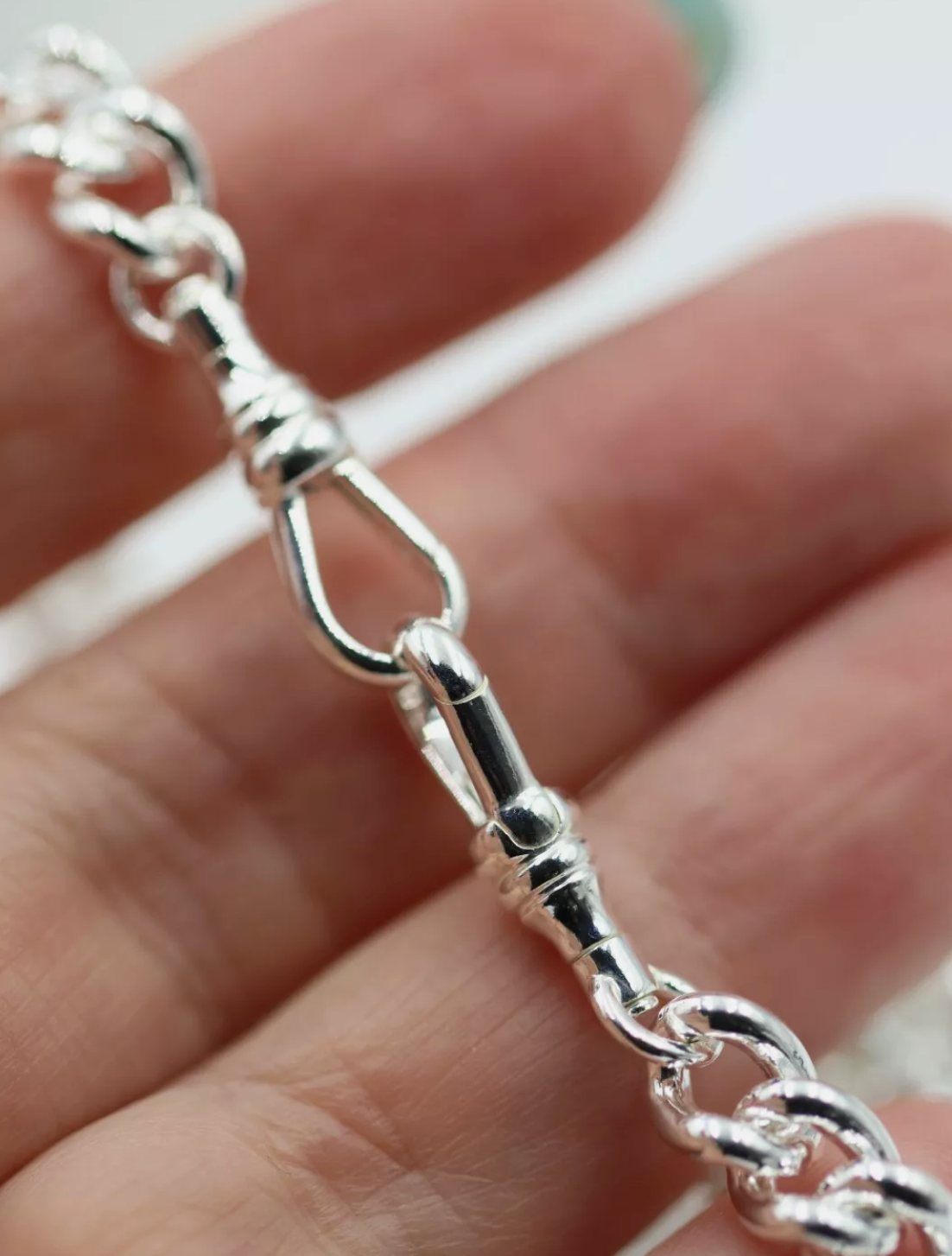 Sterling Silver 925 Heavy Kerb Curb Chain Necklace 50cm 71.2grams T-Bar + 2 x swivels Clasps