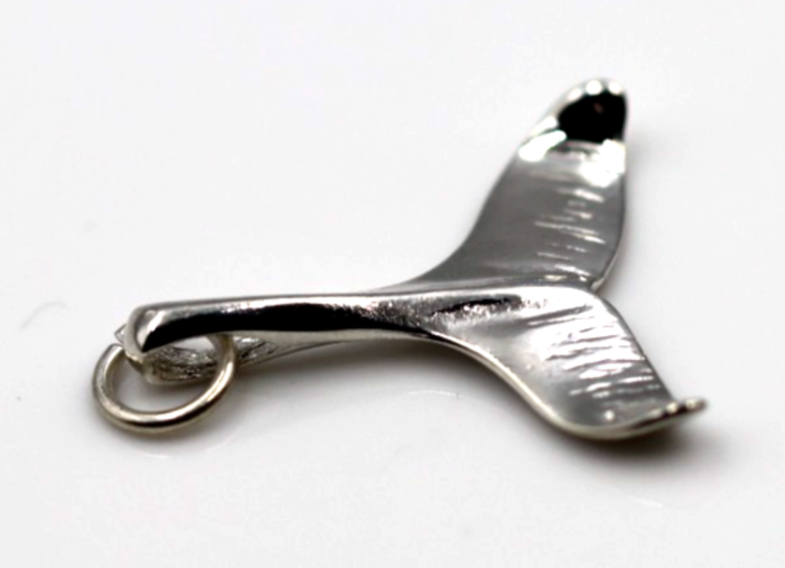 Genuine Sterling Silver 925 Large Whale Tail Solid Pendant Charm