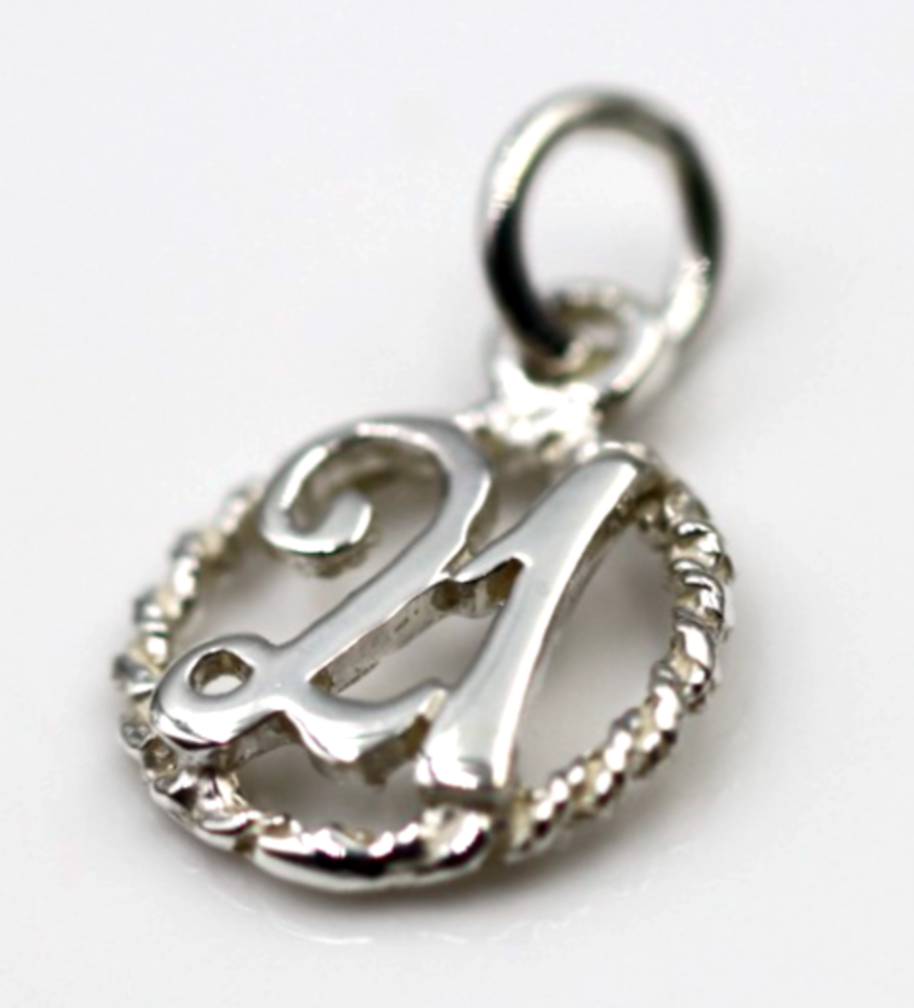 Kaedesigns New Genuine Sterling Silver 925 21st Pendant or Charm