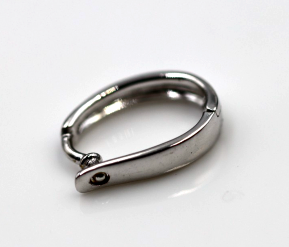 Genuine 9ct 9kt 375 13mm Large Size White gold Plain Enhancer Bail Clasp