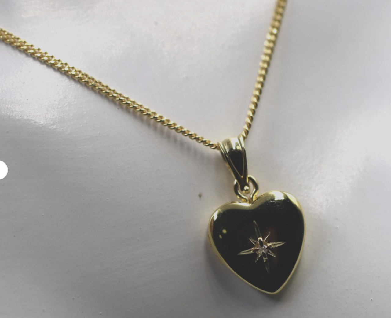 Genuine Sterling Silver Gold Plated or Sterling Silver 12mm 925 Diamond Set Heart Locket Pendant + Necklace