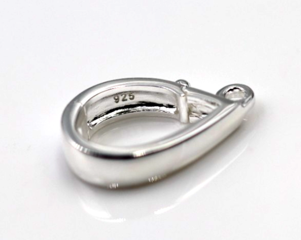 Sterling Silver 925 Enhancer Bail Clasp + Jump Ring 17mm x 11mm