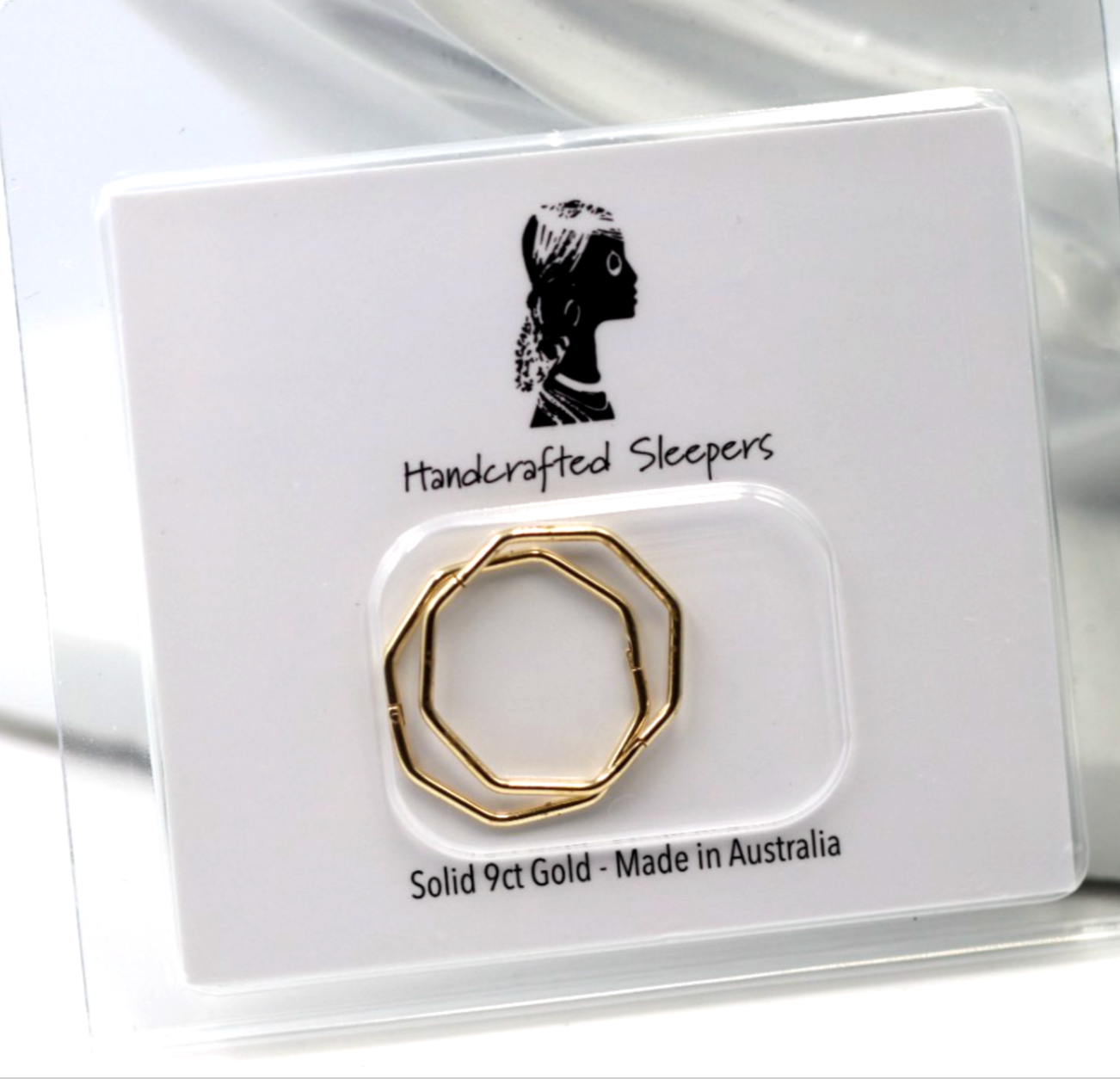 Sterling Silver or 9ct Yellow Gold Large Sleepers Octagonal Hinged Earrings 16mm