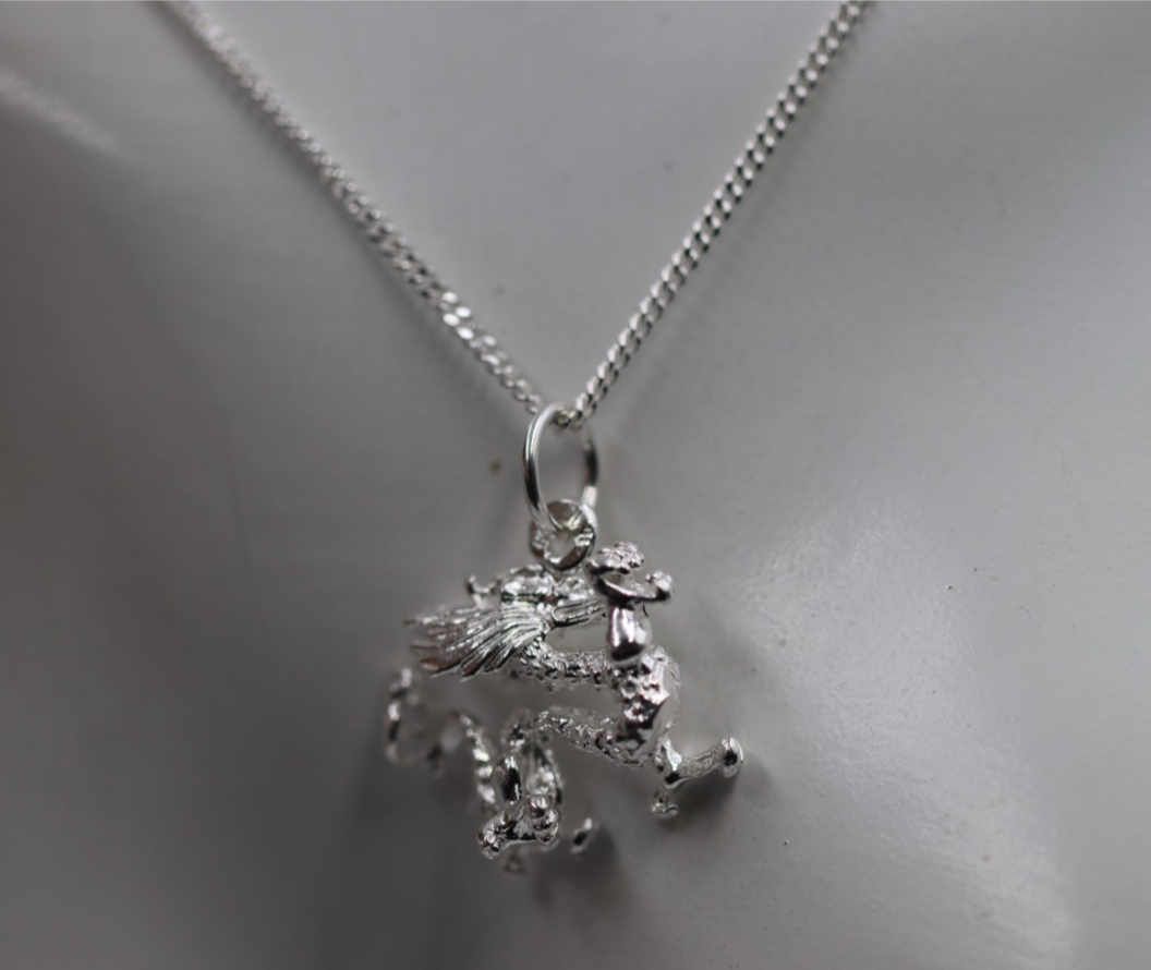 Genuine Sterling Silver 925 Large Chinese Dragon Pendant + Necklace