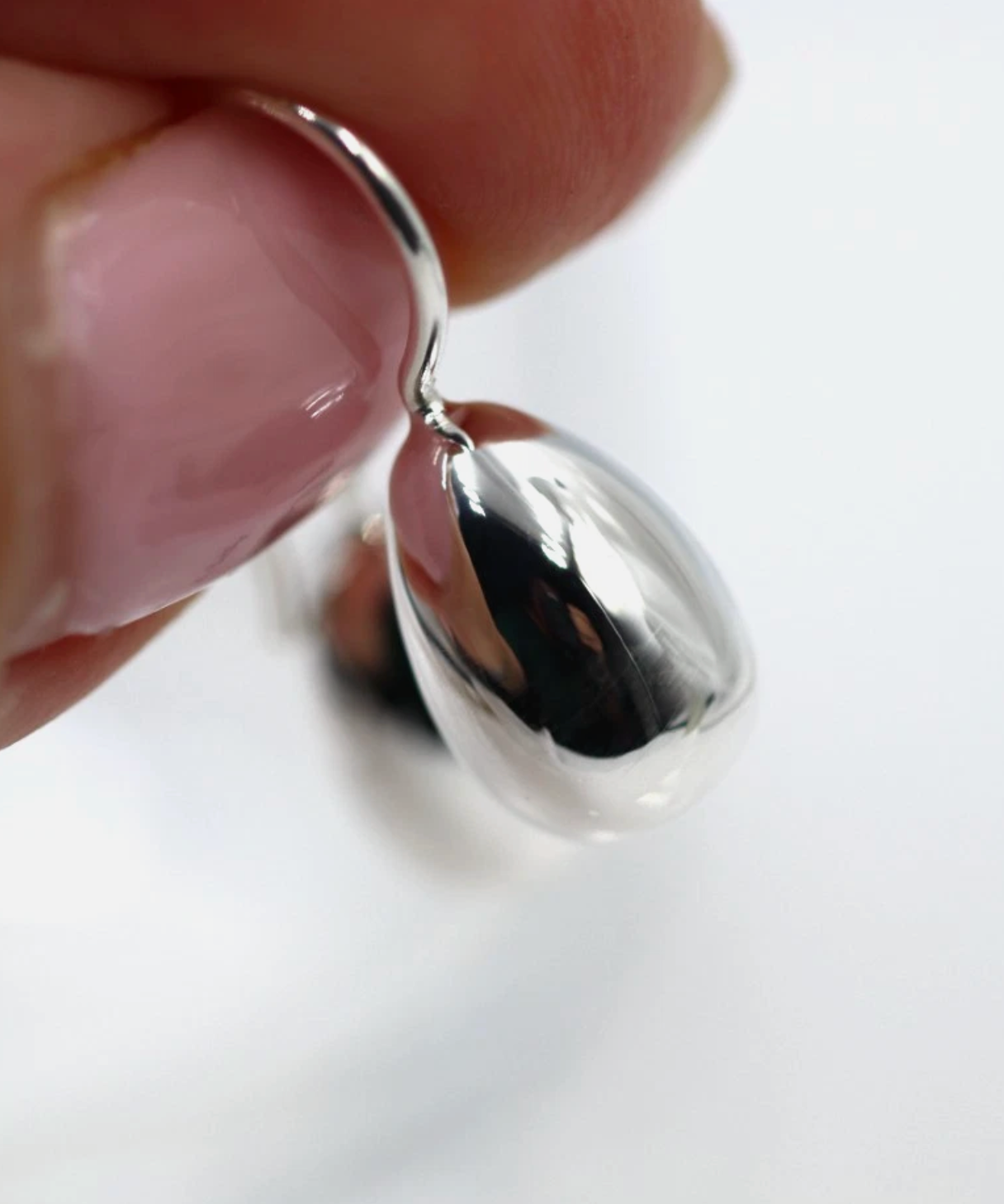 Genuine 925 Sterling Silver Teardrop Tear Drop Hook Earrings