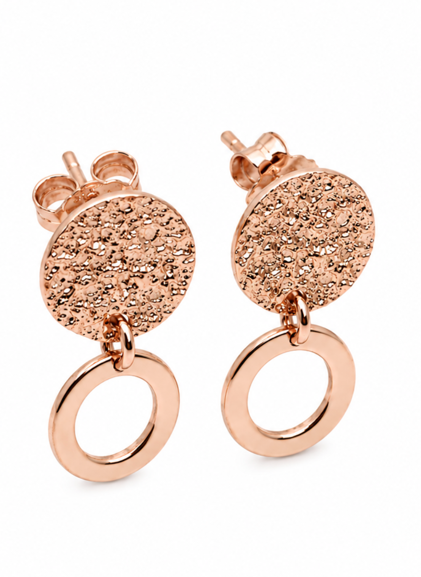 Genuine 9ct 9k 375 Yellow, Rose or White Gold Stud Disc Earrings Round Earrings