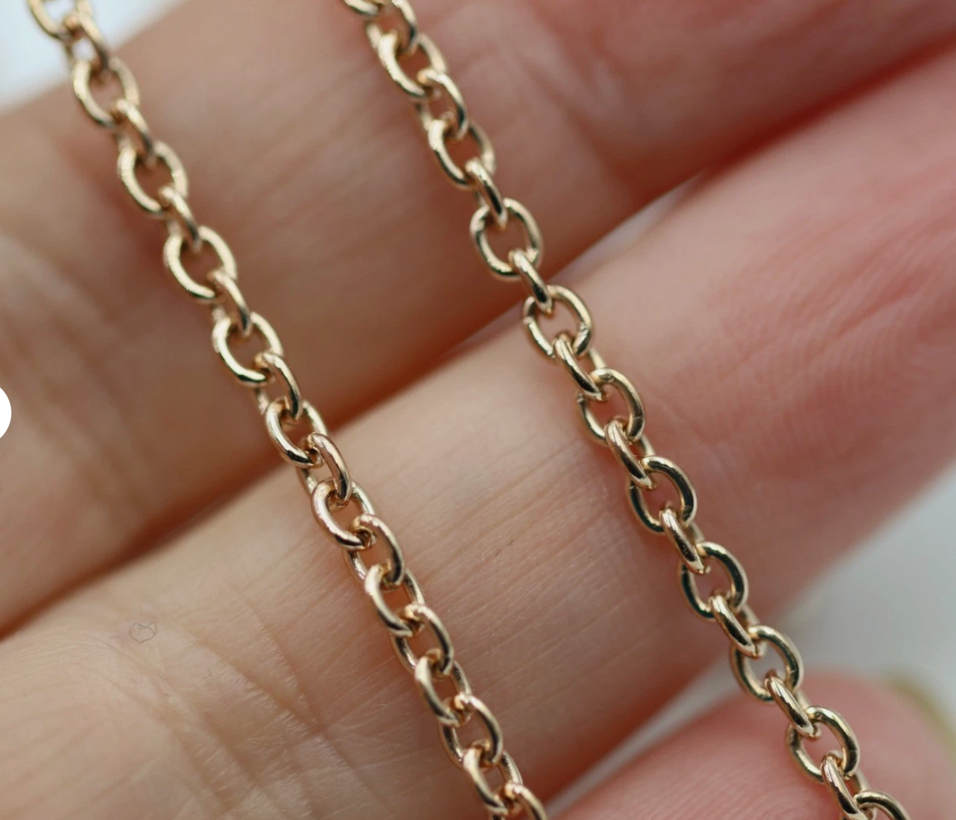 Genuine Solid Handmade 9ct 9K 375 Rose Gold Cable 60cm Chain Necklace 9.4g