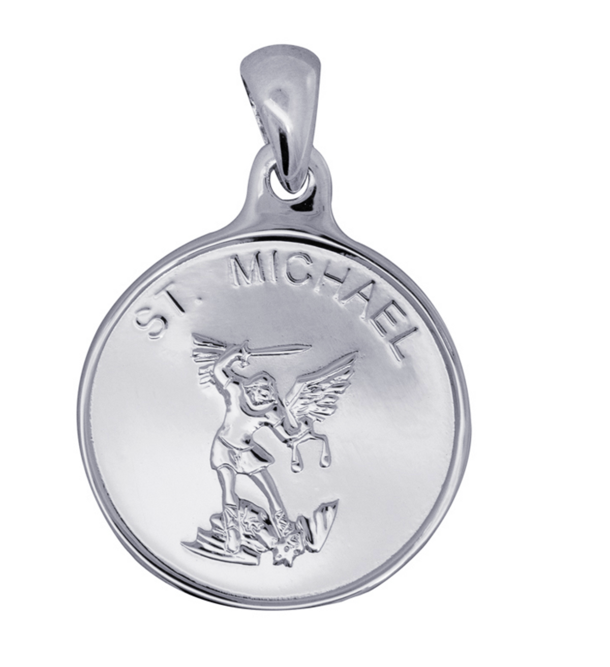 Sterling Silver 925 St Michael Pendant Charm Saint Patron of the Police Force