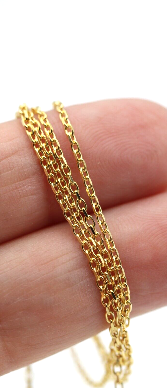 Genuine 9ct Yellow Gold Belcher Diamond Cut Cable Chain Necklace 45cm or 50cm