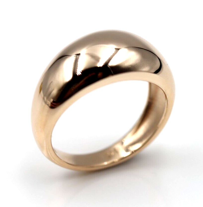 Genuine Solid 9ct Yellow, Rose or White Gold High 10mm Dome Ring Size M