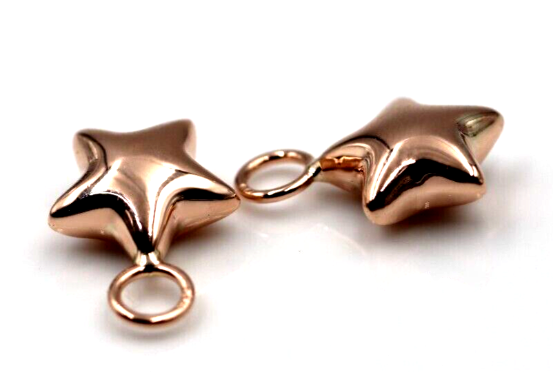 Kaedesigns New Genuine 1 Pair 9ct 9Kt 375 Genuine Yellow, Rose or White Gold Bubble Star Charms