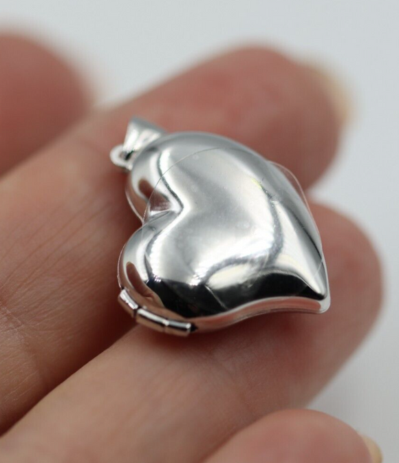 Sterling Silver 925 Heart Asymmetrical Heart Locket *Free express post