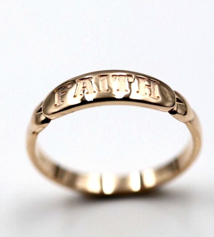 Size O Genuine New Solid 9ct 9k 375 Yellow, Rose or White Gold Faith Ring