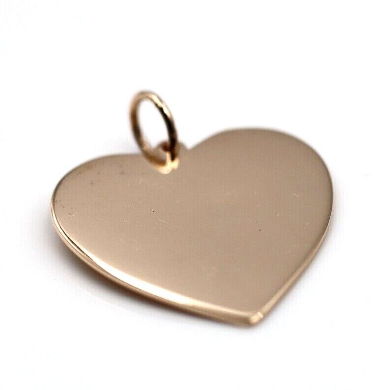 Genuine 375 9ct Yellow Or Rose Or White Gold Large Heart Shield Pendant