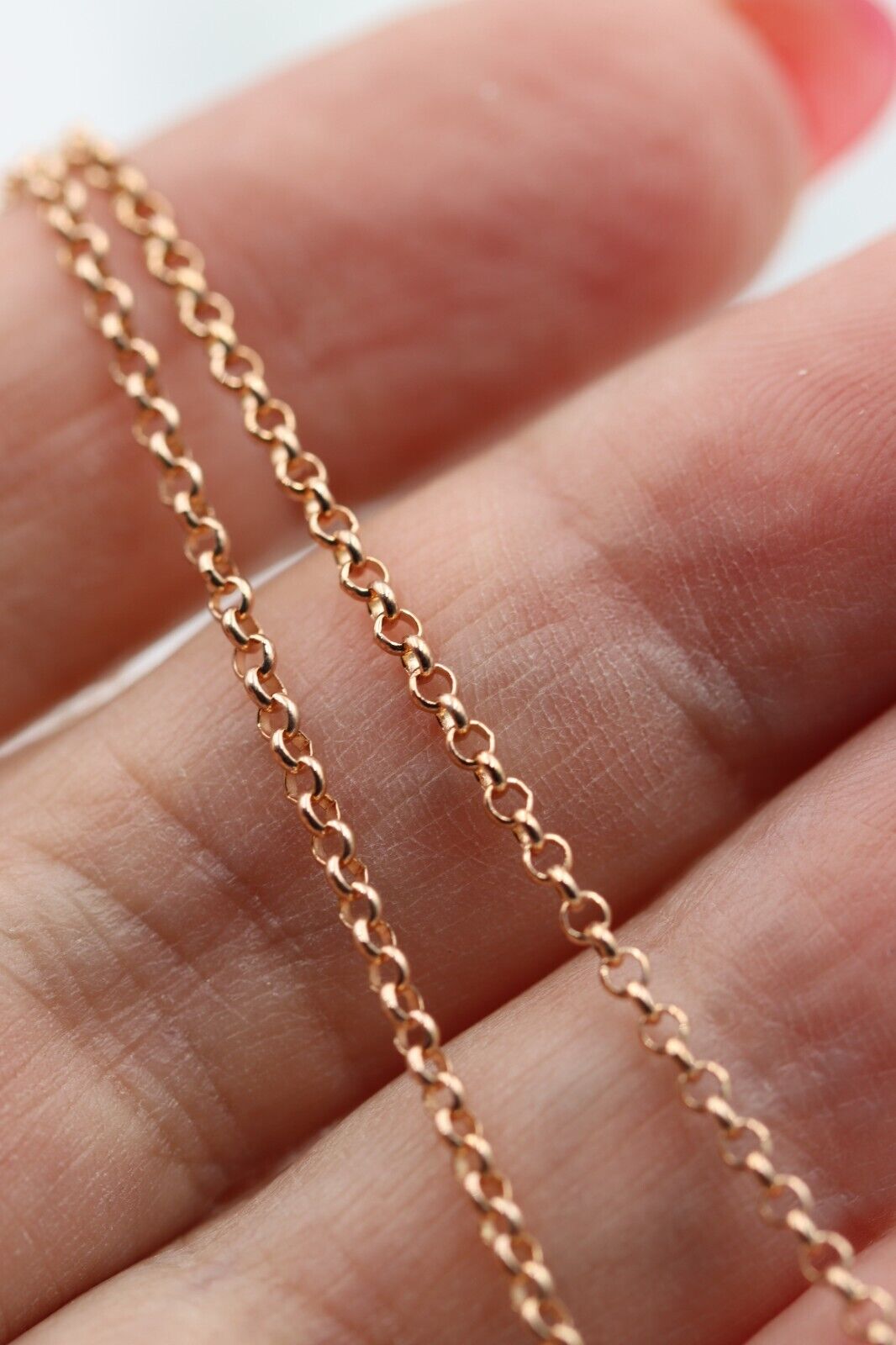 Genuine 9ct Rose or 9ct Yellow Gold Belcher Chain Necklace 60cm 4 grams