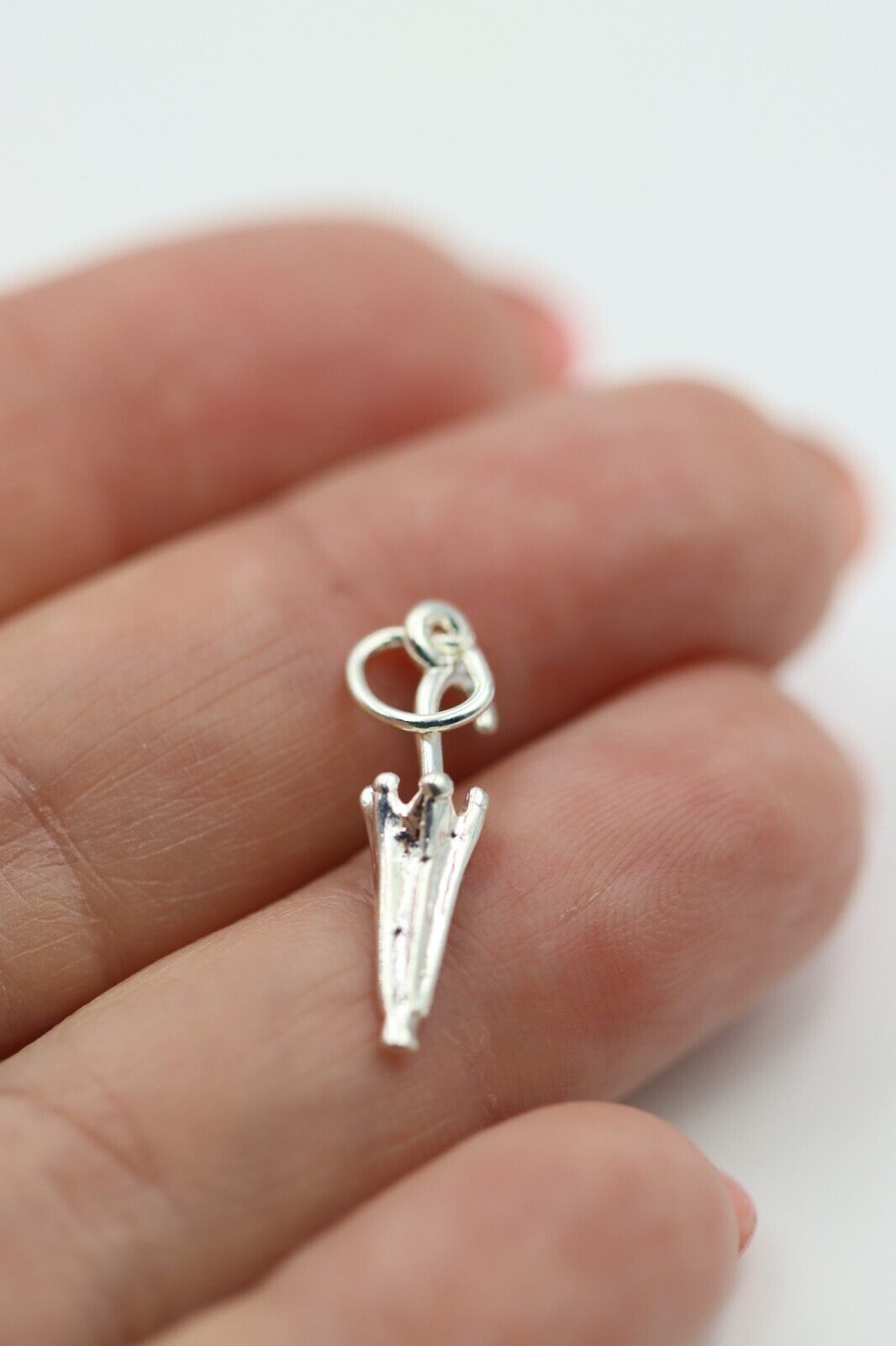Sterling Silver 925 Umbrella Charm Pendant + jump ring