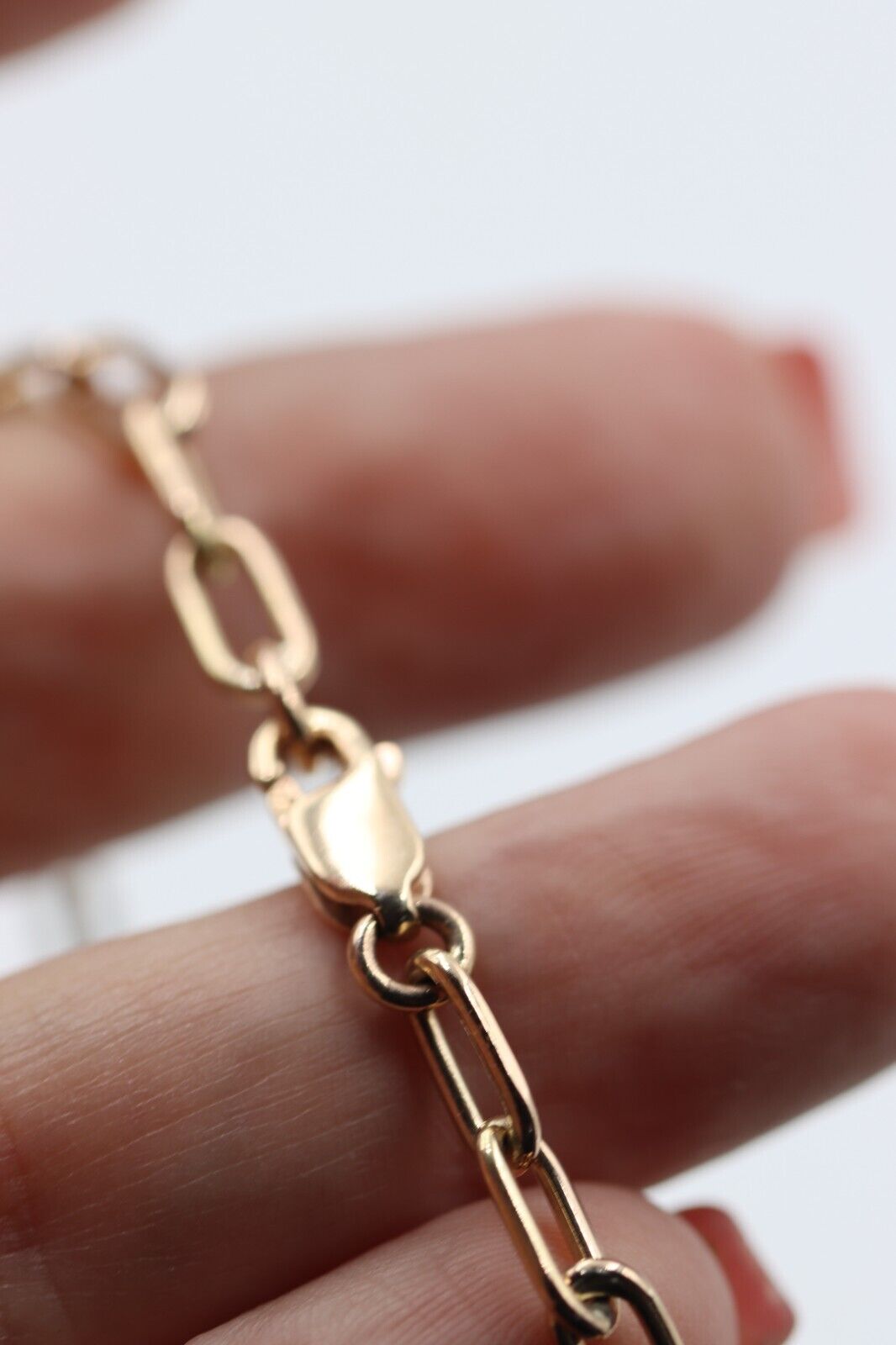 Genuine Handmade 19cm 9ct 9k 375 Rose Gold Paper Clip Paperclip Bracelet