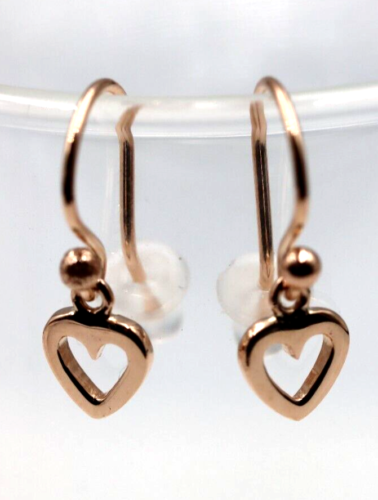 Kaedesigns Genuine 9ct 9k Solid Delicate Small Yellow, Rose or White Gold Dangle Heart Earrings