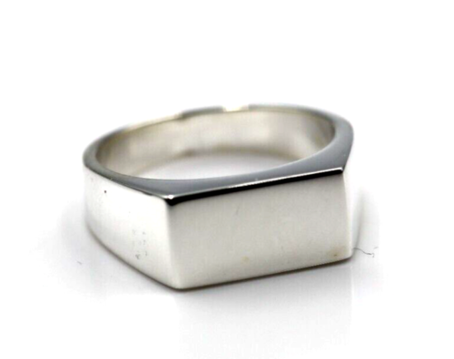 Genuine Sterling Silver 925 Rectangular Signet Ring 14mm x 7mm- In your ring size