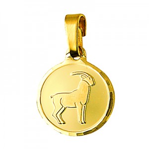 Genuine New 9ct 9k yellow gold zodiac disc pendant - All star signs available