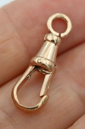 Genuine 9ct 9k Solid Yellow or Rose Gold Dog Clip Albert Swivel Clasp 22mm Large Size