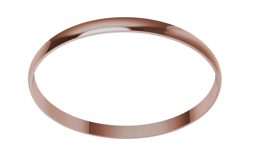 Genuine 9ct 9kt FULL SOLID Yellow, Rose or White gold 6mm wide half round Bangle 65mm x 57mm Oval Bangle