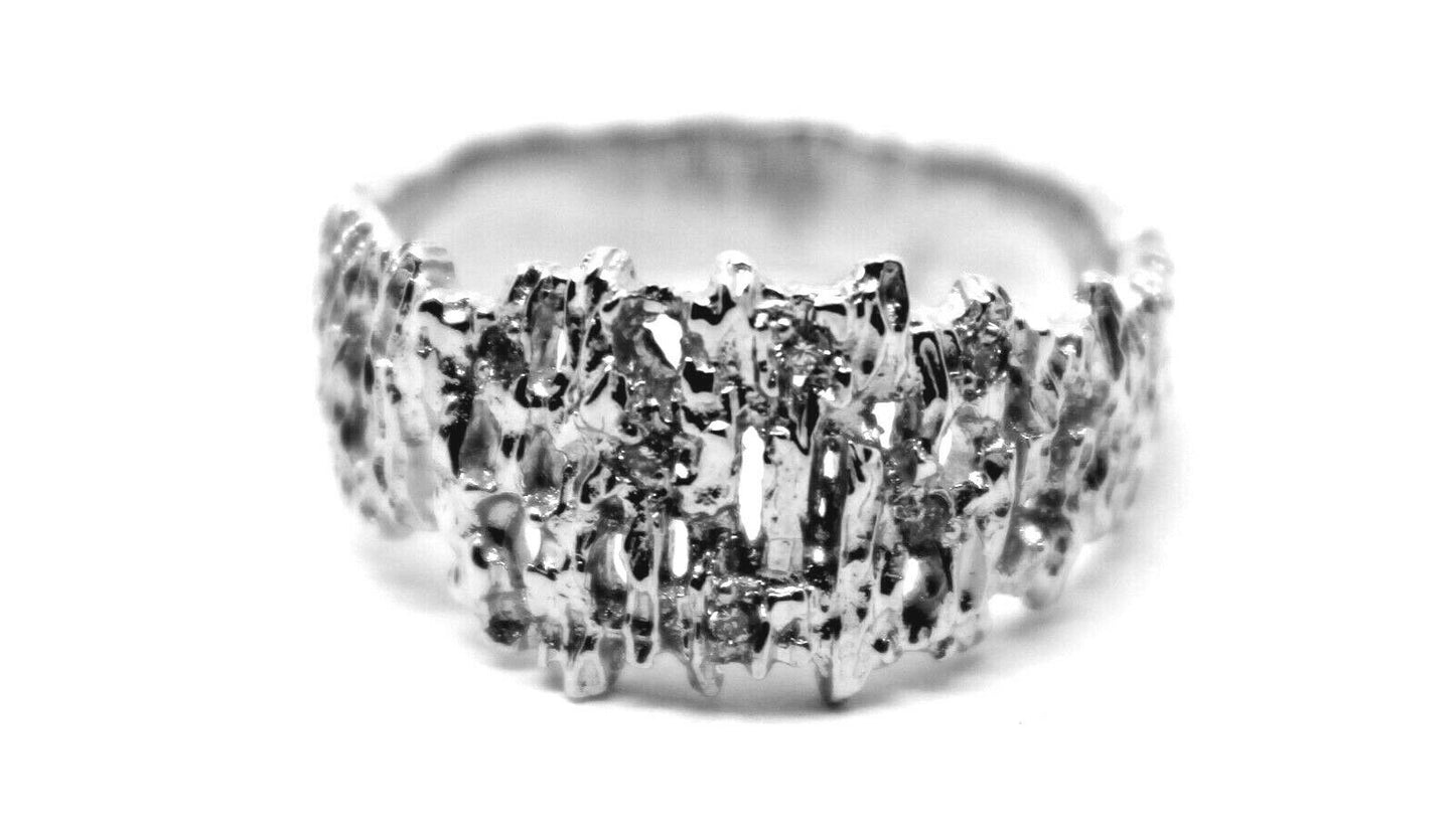 Kaedesigns New Genuine 10ct White or Rose Or Yellow Gold Diamond Nugget Ring