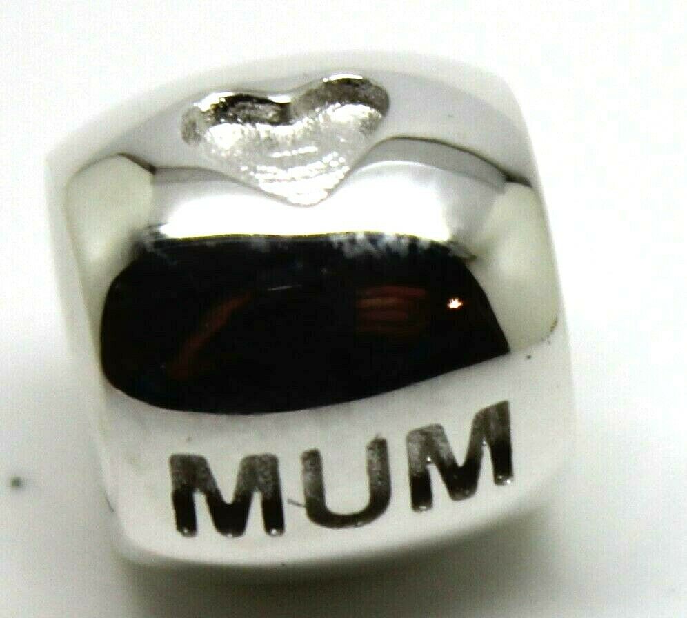 Genuine 9ct 9K Yellow, Rose, White Gold Or Sterling Silver Mum Bead Charm