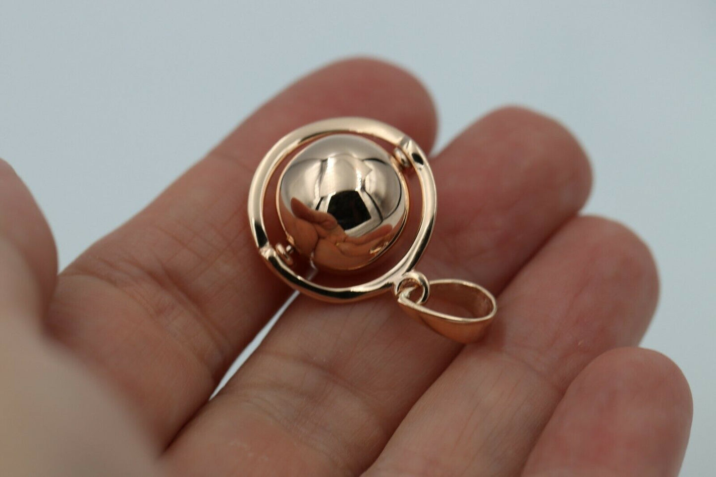 Genuine New Belcher 14mm 9ct 9k 375 Yellow, Rose or White Gold Ball Drop Pendant