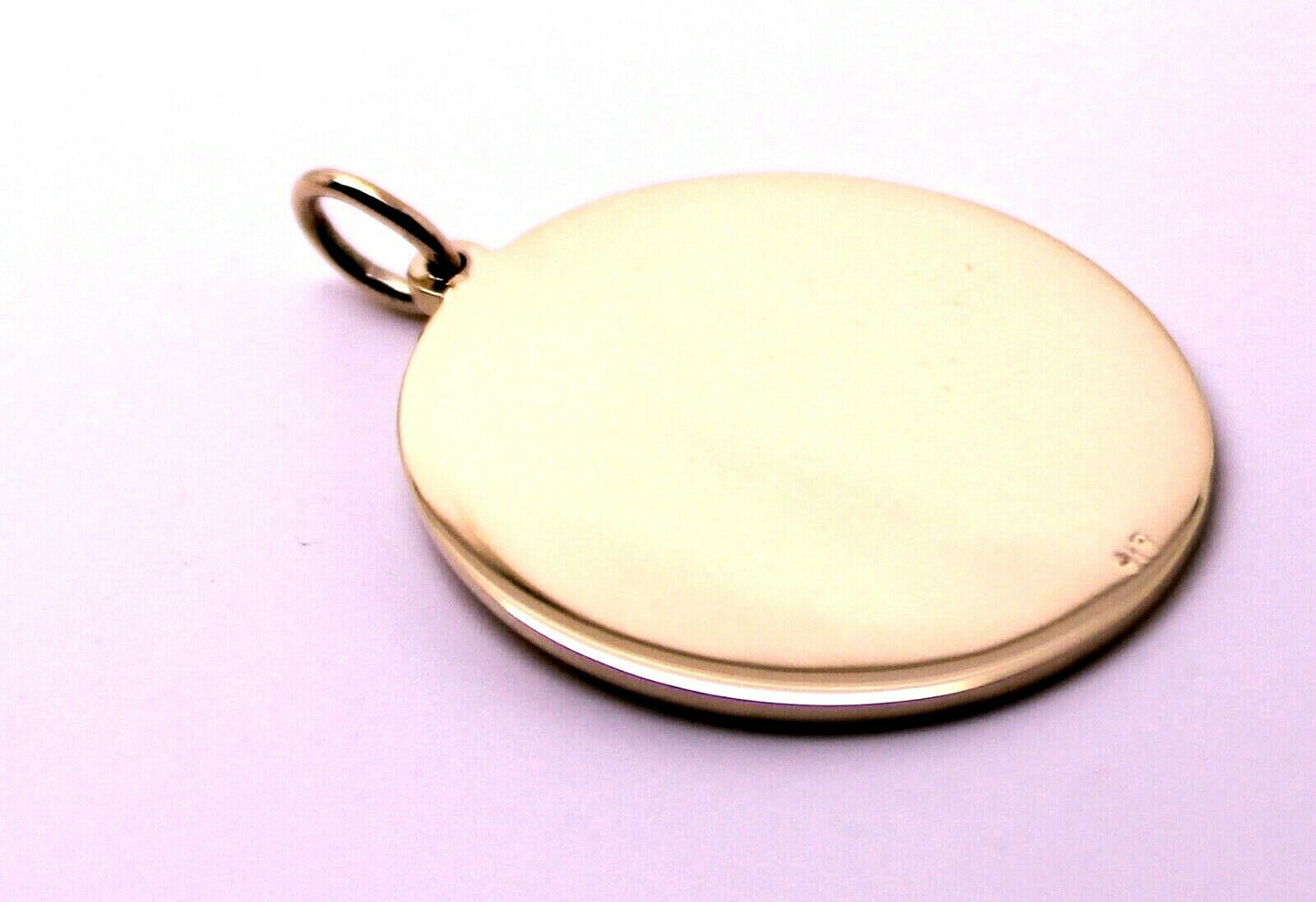 Kaedesign Genuine 375 9ct Yellow Or Rose Or White Gold Large Oval Shield Pendant