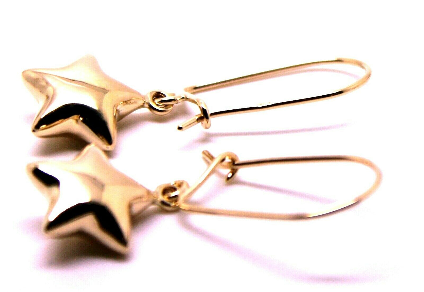 Genuine 9ct Yellow Or White Or Rose Gold Bubble Drop Star Closed Hook Earrings