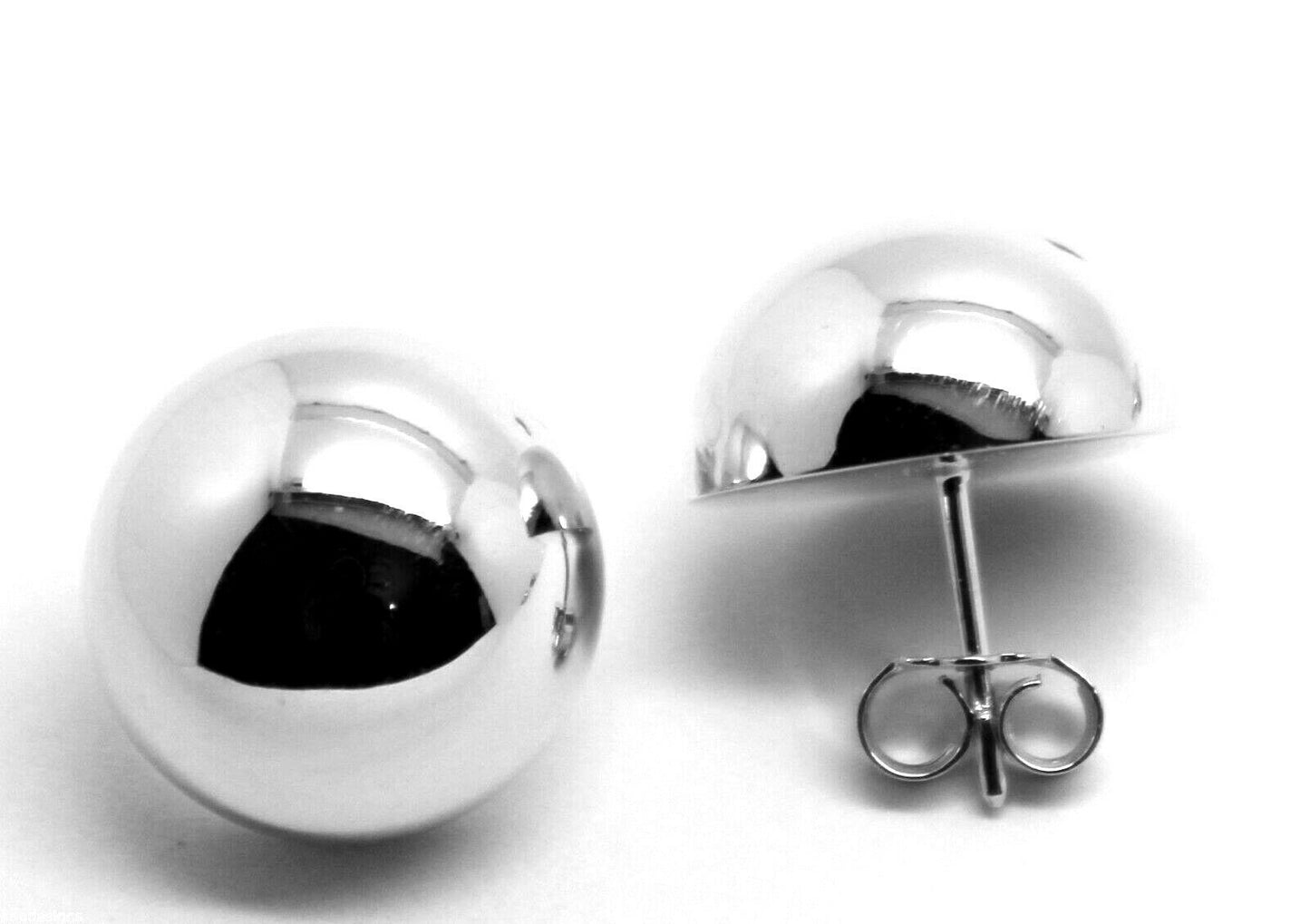 Kaedesigns, 9ct 9k Yellow Or White Or Rose Gold 375 18mm Half Ball Hook Earrings