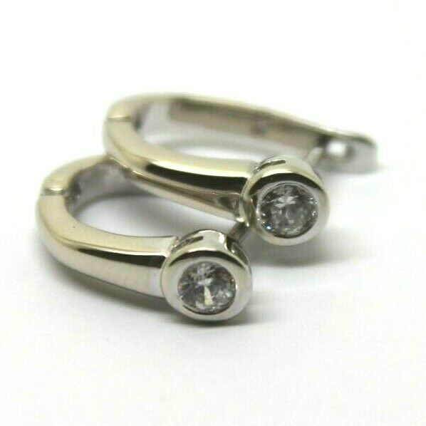 Genuine 9ct Solid Yellow, Rose or White Gold Cubic Zirconia Huggies Earrings