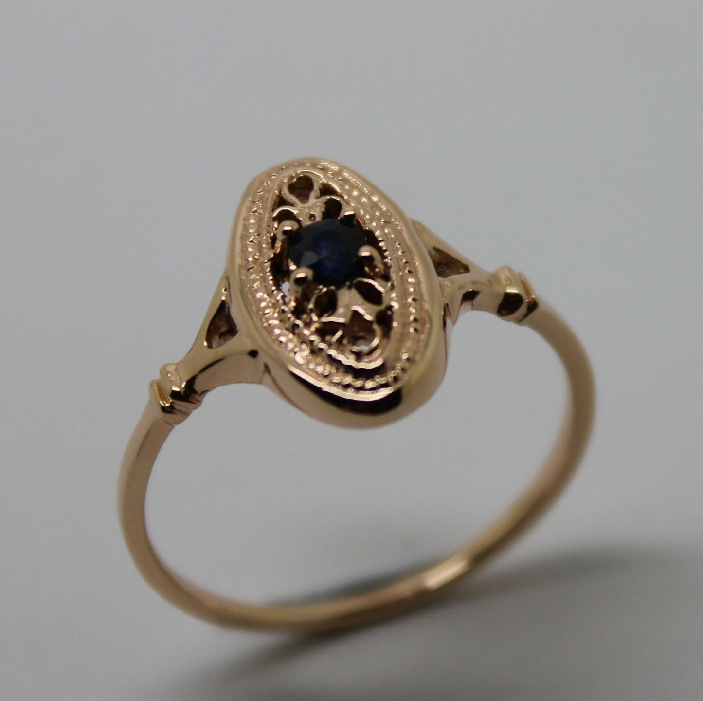 Size Q New Genuine 9ct Yellow, Rose or White Gold Delicate Blue Sapphire Filigree Ring
