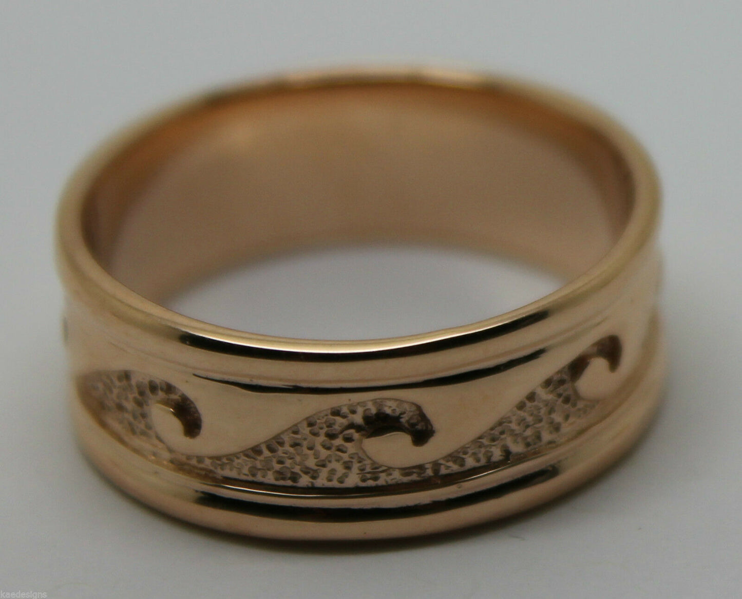 Small Size I / 4 Genuine Solid New 9ct 9kt Yellow, Rose or White Gold Surf Wave Ring