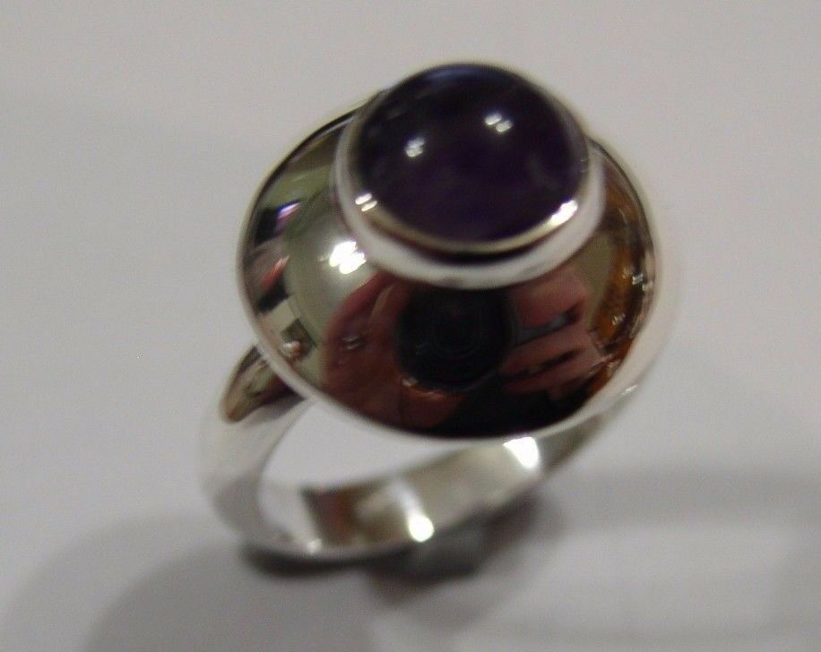 Genuine Sterling Silver 925 Purple Amethyst Ring