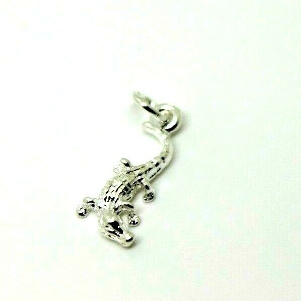 Genuine Sterling Silver 925 Crocodile 3D Pendant Or Charm