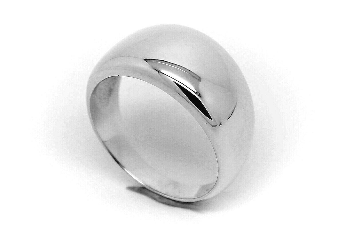 Genuine Solid 9ct White Or Rose Or Yellow Gold High 10mm Dome Ring Your Size