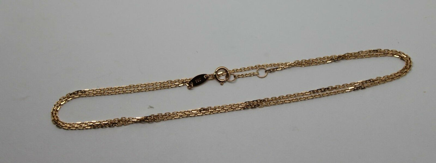 Genuine 18k 18ct 750 Rose Gold Box Chain Necklace 44cm 2.71g