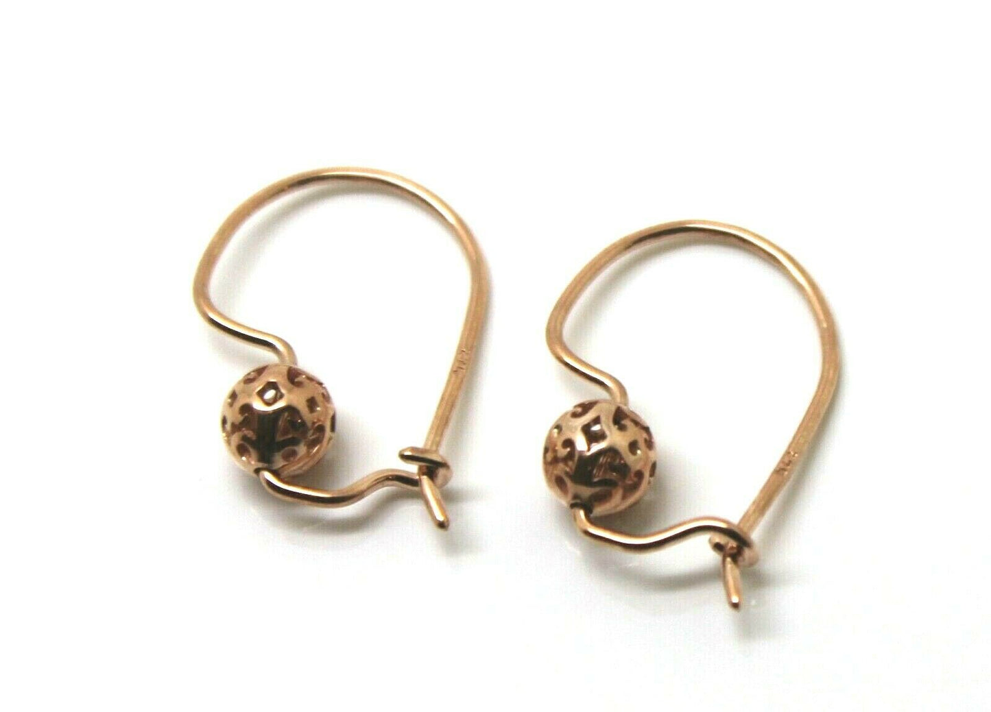 Genuine 9ct 9k Yellow, Rose or White Gold 5.5mm Ball Filigree Earrings