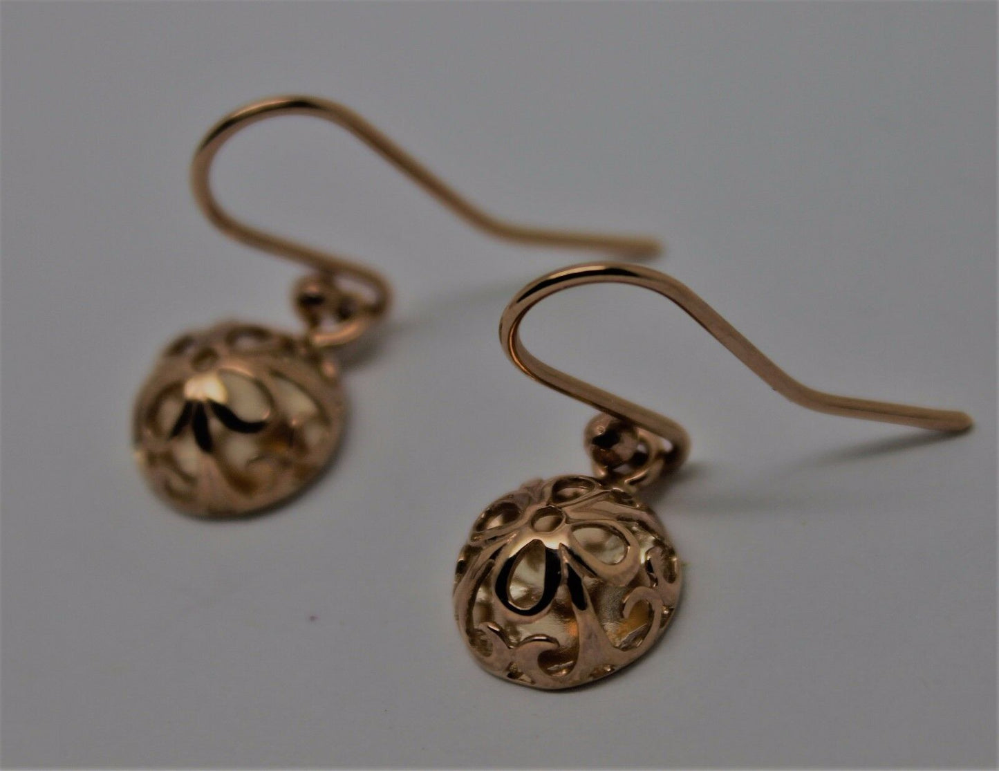 Kaedesigns New 9ct Yellow, Rose or White Gold Half Ball Hook 10mm Flower Earrings
