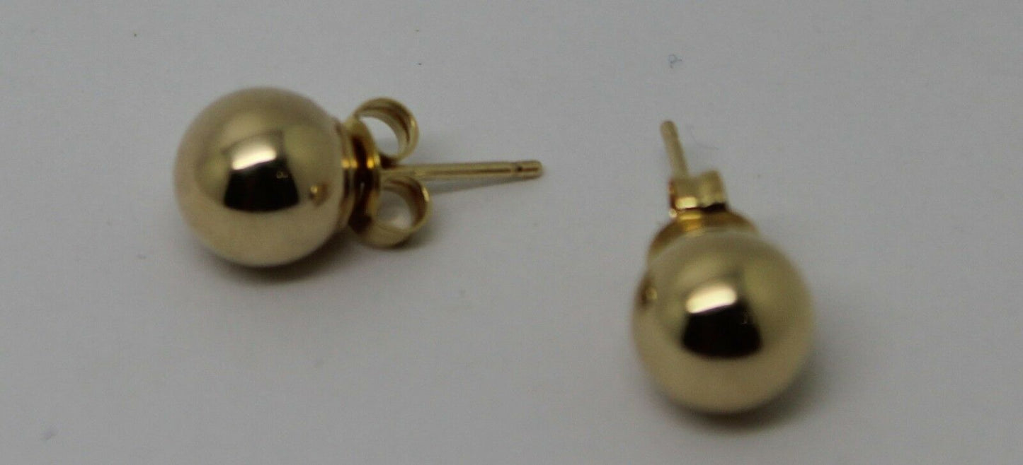 Kaedesigns Genuine 14ct Yellow Gold 7mm Stud Ball Earrings