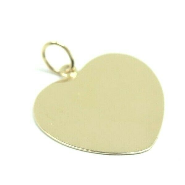 Solid Genuine 9ct 9k 375 Yellow, Rose or White Gold Large Heart Shield Disc Pendant