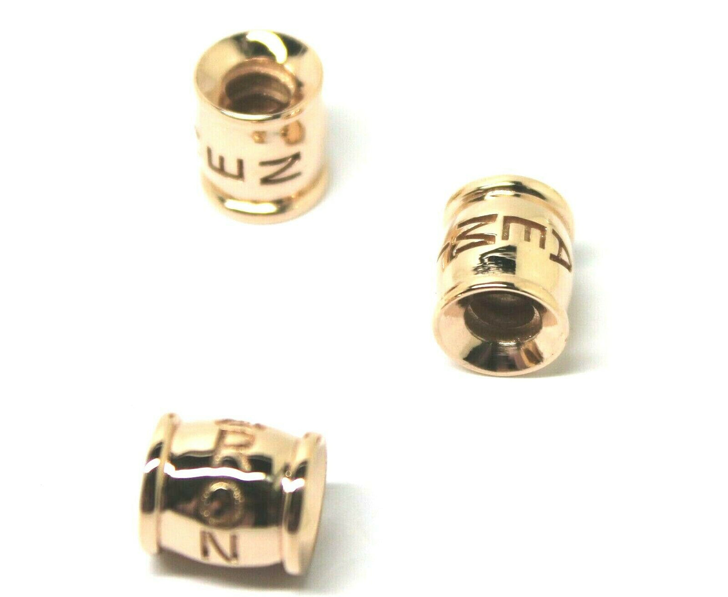 Genuine 9ct Yellow or Rose or White Gold or Sterling Silver Custom Made Barrel Bead With Your Name