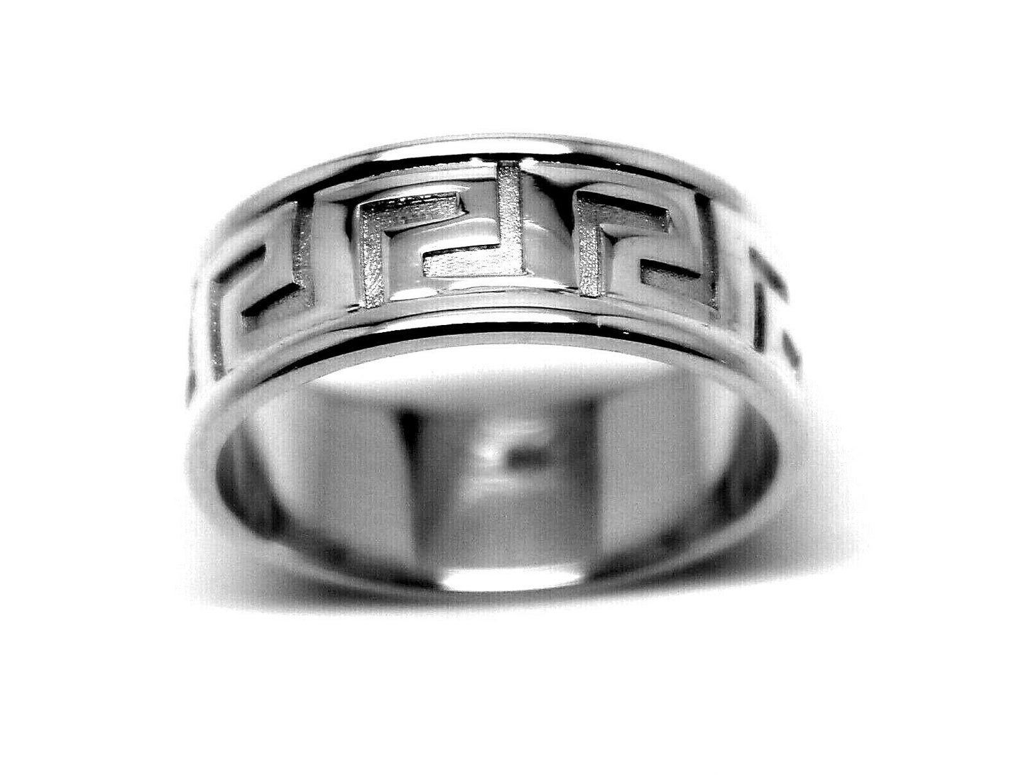 Kaedesigns, Genuine Heavy Sterling Silver Greek Key Band Ring - Choose your size